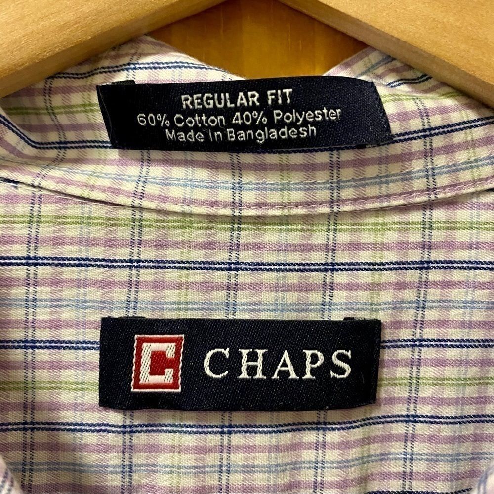 Chaps LS wrinkle free checked plaid dress shirt